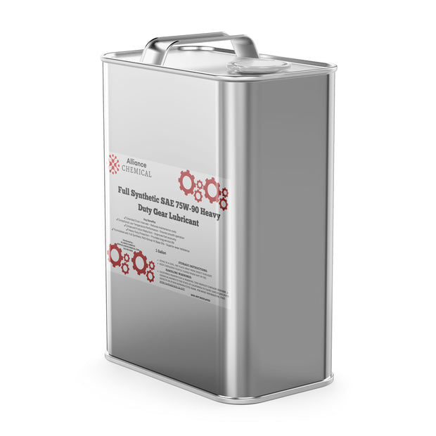 Alliance Chemical full synthetic SAE 75W-90 heavy duty gear lubricant in silver 1-gallon metal can