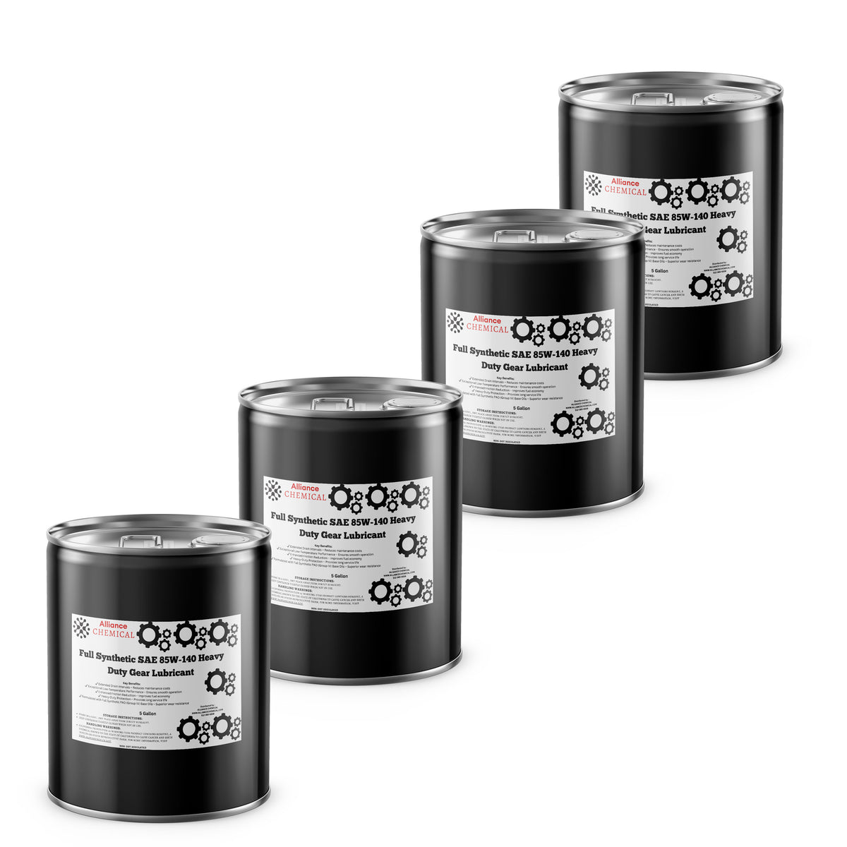 Alliance Chemical full synthetic SAE 85W-140 heavy duty gear lubricant in black 5-gallon pail