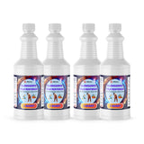 Four 1-quart plastic bottles of Alliance Chemical Glowguard Tile Restorer with white caps and product labels.