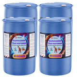 55-gallon HDPE drums of Alliance Chemical Glowguard Tile Restorer acid-based solution, and safety instructions, 4-pack