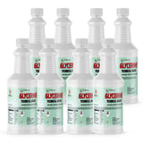 Seven 1-Quart plastic bottles of Alliance Chemical Glycerine Technical Grade with white screw caps and product labels