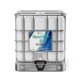 Alliance Chemical 330-gallon tote of Glycol Ether EE ACS Grade with a metal cage and a white spigot.