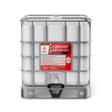 Alliance Chemical 330-gallon tote of Hydrochloric Acid 31% Technical Grade with a metal cage and a label.
