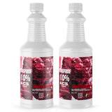 Two 1-quart plastic bottles of Alliance Chemical Hydrogen Peroxide 10% ACS Grade with white screw caps and product labels.