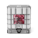 Alliance Chemical 330-gallon plastic tote of Hydrogen Peroxide 10% ACS Grade with a steel cage, spigot, and product label.