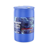 Alliance Chemical 55-gallon HDPE drum of Hydrogen Peroxide 10% Technical Grade with blue lid and safety label.