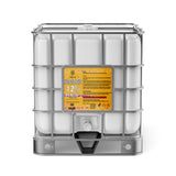 Alliance Chemical 330-gallon tote of Hydrogen Peroxide 12% ACS Grade with a steel cage and a white cap.