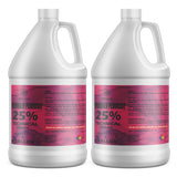 1-gallon containers of Alliance Chemical 25% Technical Grade Hydrogen Peroxide NFPA diamond, and first aid instructions