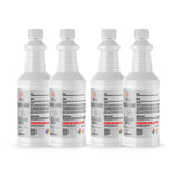 Four 1-quart plastic bottles of Alliance Chemical Hydrogen Peroxide 3% Technical Grade with white caps and labels.