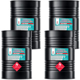 Alliance Chemical Four 55-gallon black steel drums of 99% Isobutyl Alcohol ACS Grades, labeled with teal product labels