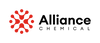 Alliance Chemical corporate logo featuring red molecular-inspired starburst symbol with connected nodes alongside black text wordmark.