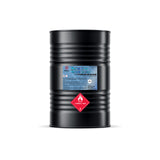 Alliance Chemical 55-gallon black steel drum of Methyl Ethyl Ketone (MEK) ACS grade with flammable liquid