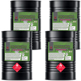 Four 55-gallon steel drums of Alliance Chemical Methyl Isobutyl Ketone ACS Grade with green labels.
