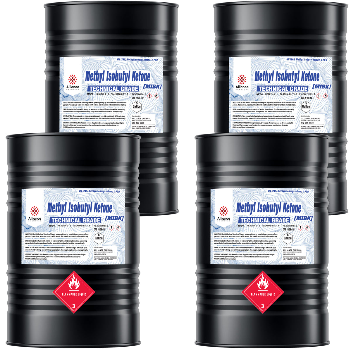 55-gallon drums of Technical Grade Methyl Isobutyl Ketone (MIBK), Alliance Chemical
