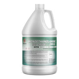 1-gallon HDPE jug of ACS grade Monoethanolamine (MEA) with NFPA diamond, and Alliance Chemical safety labeling