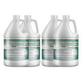 Four 1-gallon HDPE jugs of Alliance Chemical Monoethanolamine (MEA) ACS Grade with white screw caps and labels