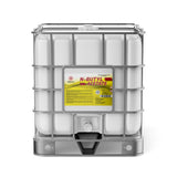 275-gallon IBC tote of N-Butyl Acetate solvent in white poly container , NFPA diamond label, Alliance Chemical branding