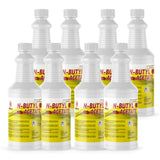 8x1 quart N-Butyl Acetate in ribbed HDPE bottles with yellow safety labels, Alliance Chemical industrial solvent, NFPA