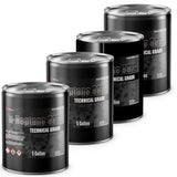 Four Alliance Chemical n-Heptane 99% Technical Grade 5-gallon steel pails with silver lids and labels.
