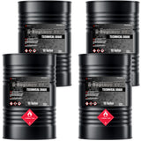 55-gallon drums of technical grade n-Heptane 99%, black industrial containers with flammable liquid, Alliance Chemical
