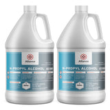 Two 1-gallon HDPE jugs of Alliance Chemical N-Propyl Alcohol (ACS Grade), safety instructions, and blue-labeled product