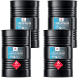 Alliance Chemical 4x55L black steel drums of ACS-grade N-Propyl Alcohol, labeled with flammable liquid