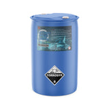 One 55-gallon plastic drum of Alliance Chemical Nitric Acid 25% with a blue body and white caps, and a product label.