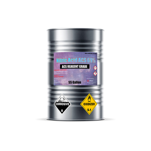 Nitric Acid ACS 69% in 55 Gallon Drum for industrial surface passivation