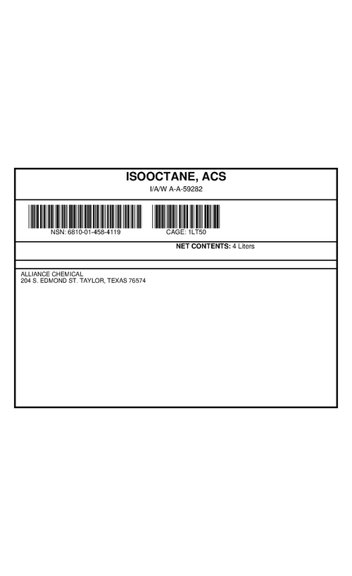 ISOOCTANE (ACS) — NSN 6810-01-458-4119 — government contract label