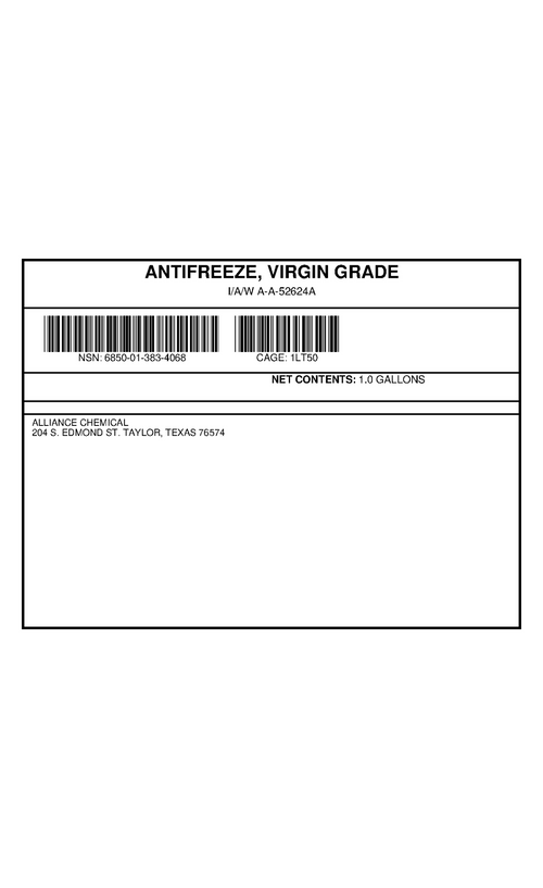 ANTIFREEZE (VIRGIN GRADE) — NSN 6850-01-383-4068 — government contract label