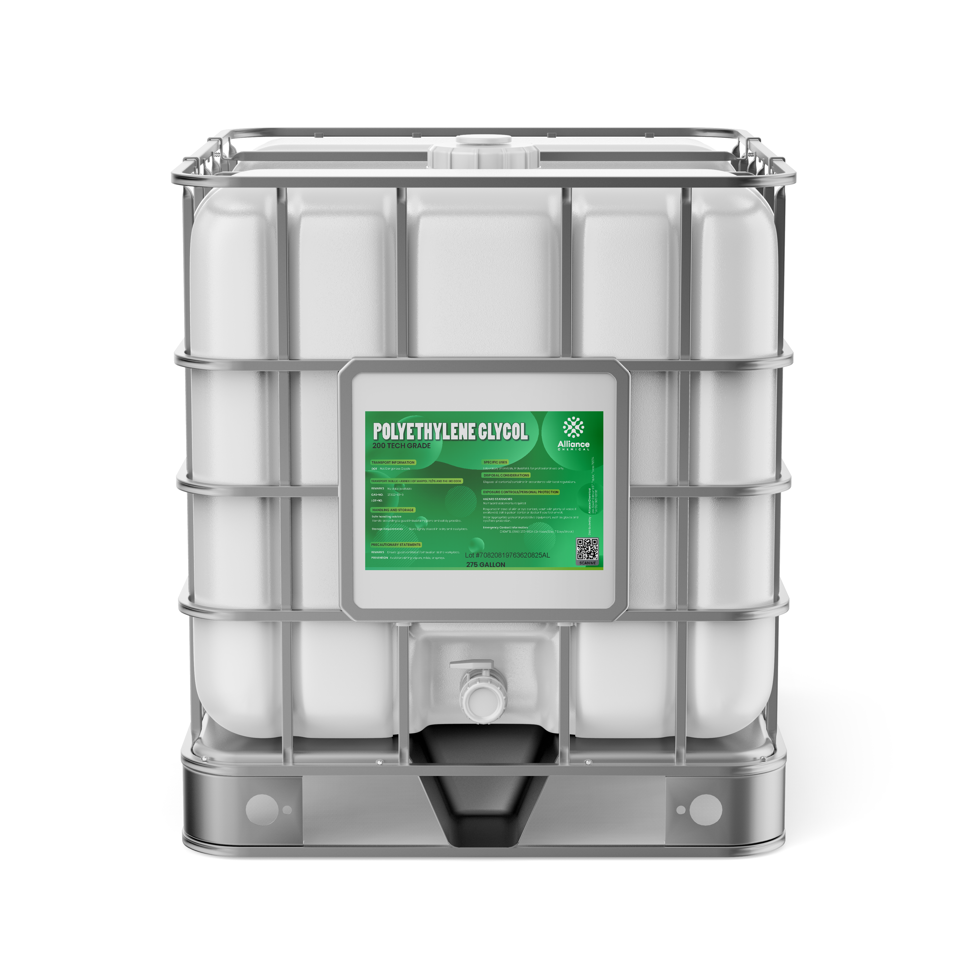 Polyethylene Glycol 200 Technical Grade - 275 Gallon IBC Tote
