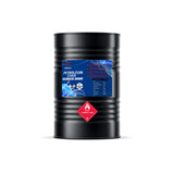 55-gallon black drum of technical-grade petroleum ether with Alliance Chemical blue label, industrial solvent