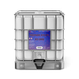 Alliance Chemical 330-gallon plastic tote of Phosphoric Acid 85% ACS Grade with a steel cage and a spigot.