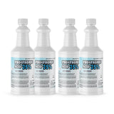 Four 1-quart plastic bottles of Alliance Chemical Phosphoric Acid 75 ACS Grade with white caps and product labels.