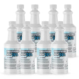 Seven 1-quart plastic bottles of Alliance Chemical Phosphoric Acid 75% ACS Grade with white screw caps and product labels