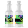 2-quart pH-REE Fall buffering solution in white HDPE bottles, phosphoric acid-based pH stabilizer with hazard symbols, made in USA by Alliance Chemical.