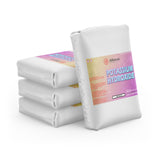 Four 55-lb bags of Alliance Chemical Potassium Hydroxide with labels and sealed closures.