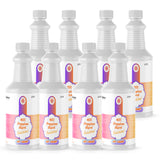 Seven 1-quart HDPE jugs of Alliance Chemical 40% Propylene Glycol Inhibited with white ribbed caps and product labels.