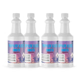 Four 1-quart plastic bottles of Alliance Chemical 100% Propylene Glycol Inhibited with white screw caps and product labels