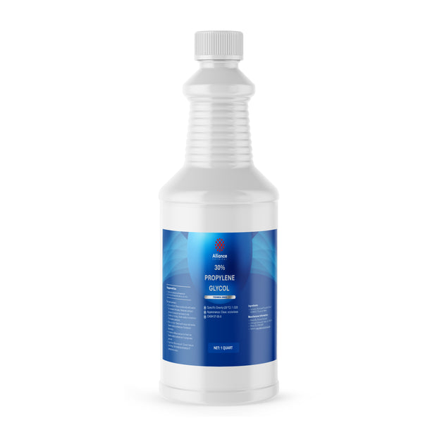 One 1-quart HDPE jug of Alliance Chemical 30% Propylene Glycol Technical Grade with a ribbed white cap.