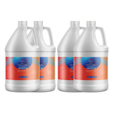 Four 1-gallon HDPE jugs of Alliance Chemical 50% Propylene Glycol Technical Grade with labels and handles.