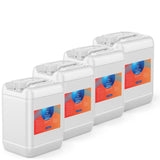 Four 5-gallon Alliance Chemical 50% Propylene Glycol Technical Grade HDPE jugs with handles, white caps, and product labels