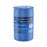 One 55-gallon blue plastic drum of Alliance Chemical Propylene Glycol Technical Grade with white caps and product label.
