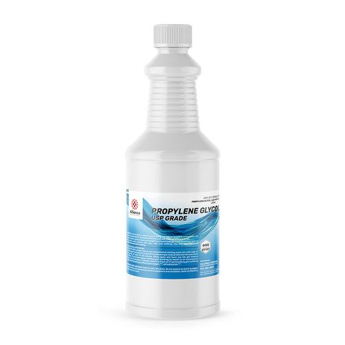 1-Quart Alliance Chemical Propylene Glycol USP Grade in a white HDPE bottle with a ribbed screw cap and product label.