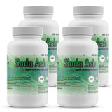 5-lb containers of Sodium Carbonate (Soda Ash), CAS# 497-19-8, in HDPE bottles hazard symbols, 4-pack, Alliance Chemical
