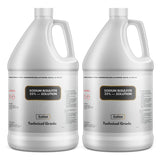 Two 1-gallon HDPE jugs of Alliance Chemical Sodium Bisulfite 25% Solution – Technical Grade with white caps and handles