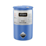 One 55-gallon blue HDPE drum of Alliance Chemical Sodium Bisulfite 25% Solution with white caps and product label.