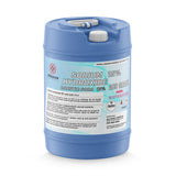 One 15-gallon HDPE jug of Alliance Chemical Sodium Hydroxide 25% ACS Grade with a white screw cap and handle.
