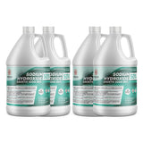 4x1-gallon HDPE jugs of 50% Sodium Hydroxide (Caustic Soda), membrane-grade and Alliance Chemical branding in teal