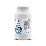 One 4 lb plastic bottle of Alliance Chemical Sodium Hydroxide Flakes ACS Grade with a ribbed screw cap and product label.